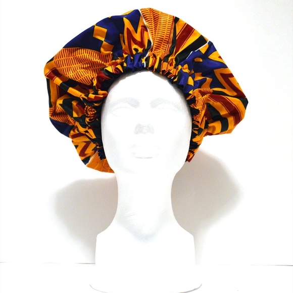 COPY - Reversible SATIN/ African Ethnic Ankara Bonnet - Picture 1 of 5